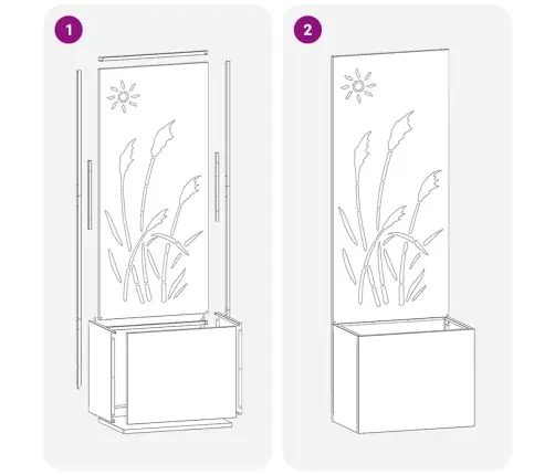 Dārza Stādītājs Ar Dekoratīvu Paneli Melna 50 X 140 Cm Vidaxl