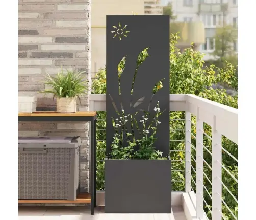 Dārza Stādītājs Ar Dekoratīvu Paneli Melna 50 X 140 Cm Vidaxl