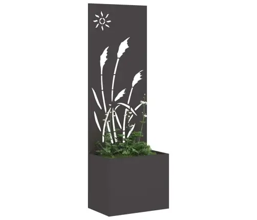 Dārza Stādītājs Ar Dekoratīvu Paneli Melna 50 X 140 Cm Vidaxl