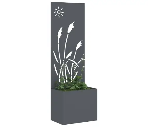 Dārza Stādītājs Ar Dekoratīvu Paneli Antracīts 50 X 140 Cm Vidaxl
