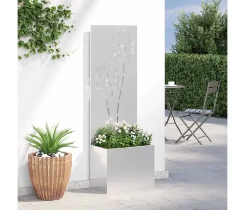 Sodo Privatumo Ekranas Gėlių Sidabro 50 X 140 Cm