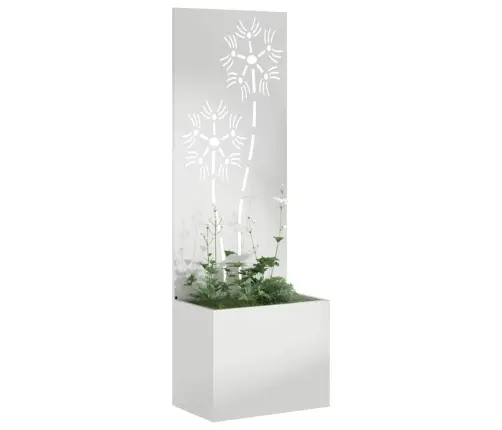 Sodo Privatumo Ekranas Gėlių Sidabro 50 X 140 Cm