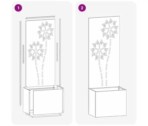 Dārza Stādītājs Ar Dekoratīvu Paneli Rūsa 50 X 140 Cm Vidaxl