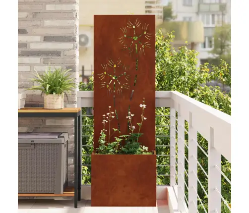 Dārza Stādītājs Ar Dekoratīvu Paneli Rūsa 50 X 140 Cm Vidaxl