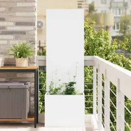 Dārza Privātuma Ekrāns Balts 50 X 140 Cm Auksti Velmēta Tērauds Vidaxl