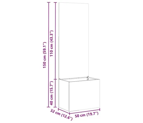Dārza Privātuma Ekrāns Rūsa 50 X 140 Cm Novecināts Tērauds Vidaxl