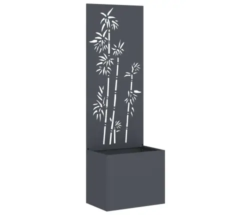 Dārza Stādītājs Ar Dekoratīvu Paneli Antracīta 50 X 140 Cm Vidaxl