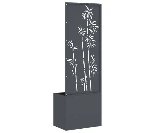 Dārza Stādītājs Ar Dekoratīvu Paneli Antracīta 50 X 140 Cm Vidaxl