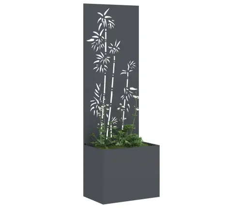 Dārza Stādītājs Ar Dekoratīvu Paneli Antracīta 50 X 140 Cm Vidaxl