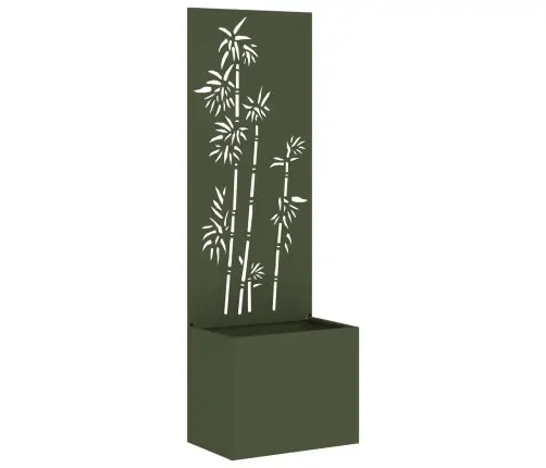 Dārza Stādītājs Ar Dekoratīvu Paneli Olīvu Zaļa 50 X 140 Cm Vidaxl