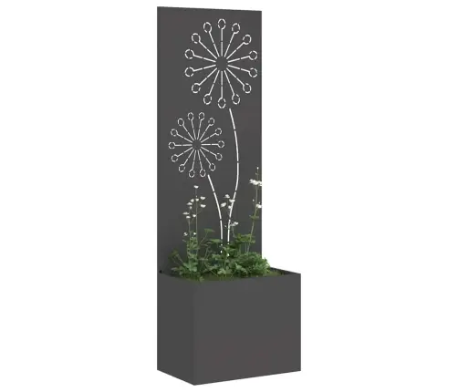 Dārza Stādītājs Ar Dekoratīvu Paneli Melna 50 X 140 Cm Vidaxl