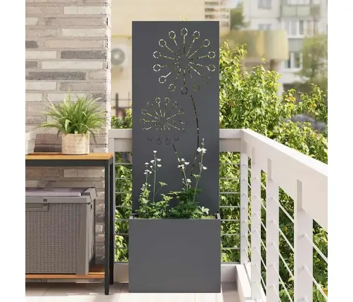 Dārza Stādītājs Ar Dekoratīvu Paneli Antracīts 50 X 140 Cm Vidaxl