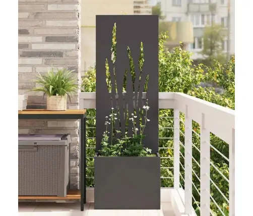 Dārza Stādītājs Ar Dekoratīvu Paneli Melna 50 X 140 Cm Vidaxl