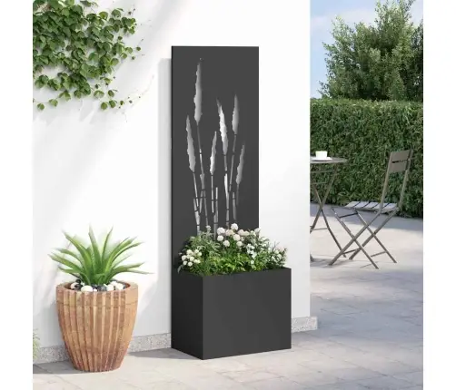 Dārza Stādītājs Ar Dekoratīvu Paneli Melna 50 X 140 Cm Vidaxl