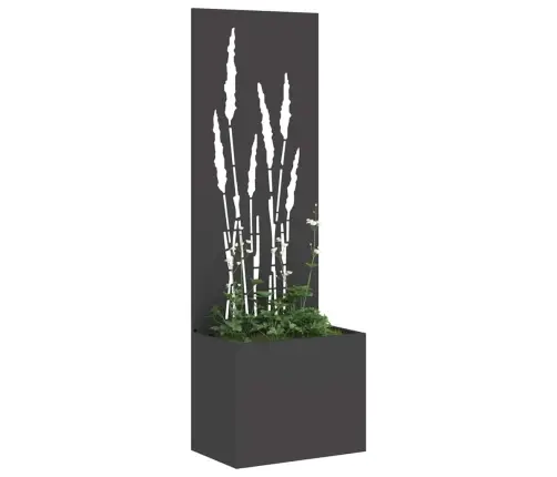 Dārza Stādītājs Ar Dekoratīvu Paneli Melna 50 X 140 Cm Vidaxl