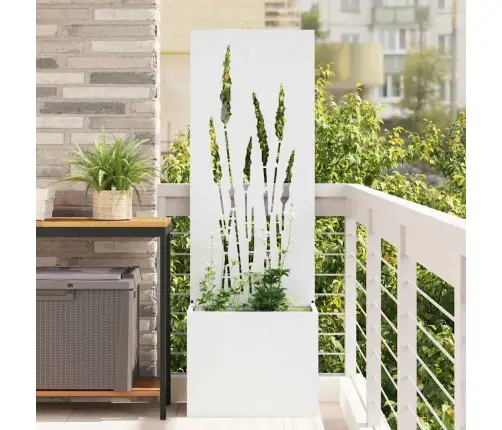 Dārza Stādītājs Ar Dekoratīvu Paneli Balts 50 X 140 Cm Vidaxl