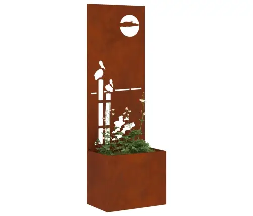 Dārza Stādītājs Ar Dekoratīvu Paneli Rūsa 50 X 140 Cm Vidaxl