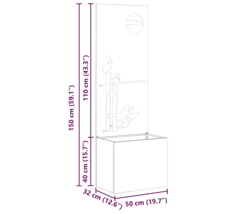 Aia Privaatsuse Kate Rooste 50 X 32 X 150 Cm Kulunud Teras