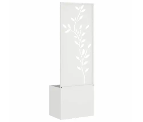 Dārza Stādītājs Ar Dekoratīvu Paneli Balts 50 X 140 Cm Vidaxl