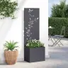 Dārza Stādītājs Ar Dekoratīvu Paneli Antracīta 50 X 140 Cm Vidaxl
