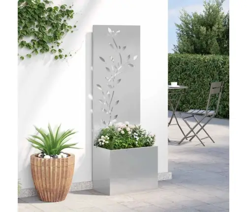 Sodo Privatumo Ekranas Gėlių Sidabrinė 50 X 140 Cm