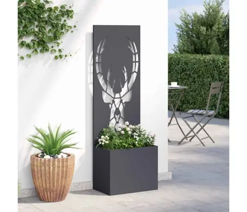 Dārza Stādītājs Ar Dekoratīvu Paneli Antracīts 50 X 140 Cm Vidaxl