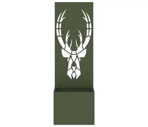 Dārza Stādītājs Ar Dekoratīvu Paneli Olīvu Zaļa 50 X 140 Cm Vidaxl