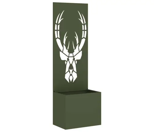 Dārza Stādītājs Ar Dekoratīvu Paneli Olīvu Zaļa 50 X 140 Cm Vidaxl