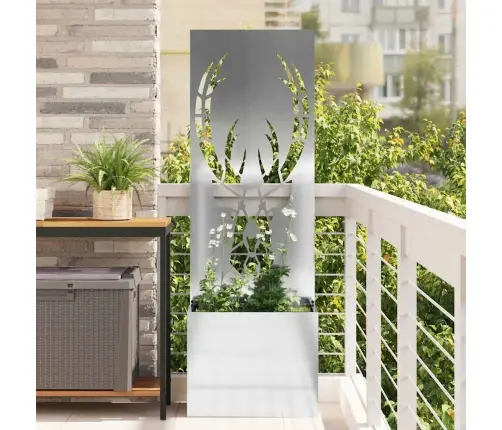 Dārza Stādītājs Ar Dekoratīvu Paneli Sudraba 50 X 140 Cm Vidaxl