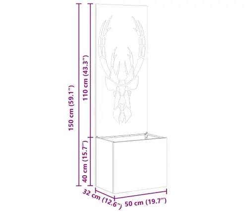 Sodo Privatumo Ekranas Gyvūnų Raštai Rūdijanti 50 X 32 X 150 Cm