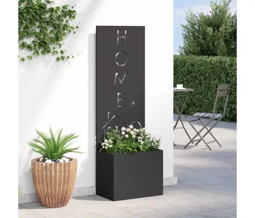 Dārza Stādītājs Ar Dekoratīvu Paneli Melna 50 X 140 Cm Vidaxl