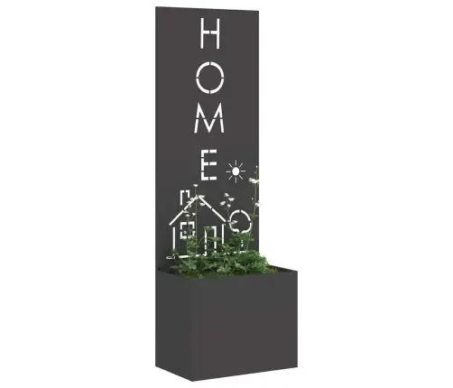 Dārza Stādītājs Ar Dekoratīvu Paneli Melna 50 X 140 Cm Vidaxl