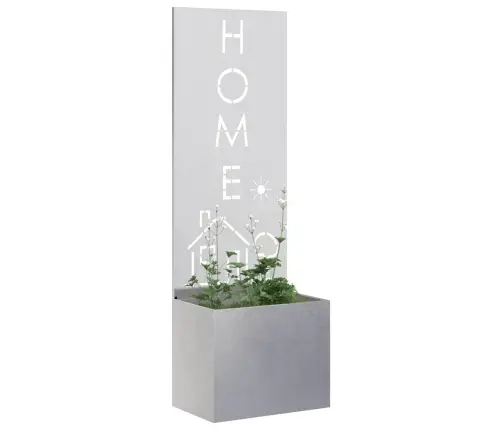 Dārza Stādītājs Ar Dekoratīvu Paneli Sudrabs 50 X 140 Cm Vidaxl