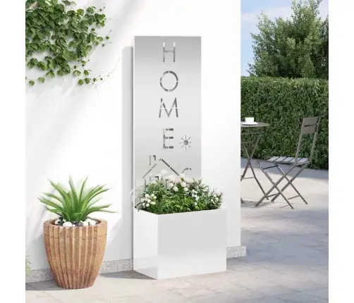 Dārza Stādītājs Ar Dekoratīvu Paneli Sudraba 50 X 140 Cm Vidaxl