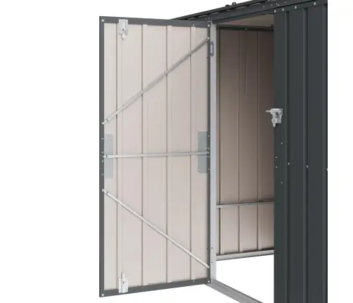 Dārza Uzglabāšanas Kaste Melna 214 X 82 X 132 Cm Tērauds Vidaxl