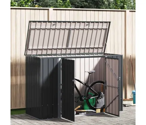 Dārza Uzglabāšanas Kaste Melna 214 X 82 X 132 Cm Tērauds Vidaxl