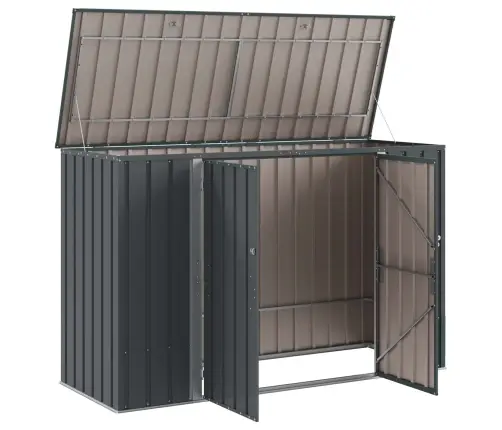 Dārza Uzglabāšanas Kaste Melna 214 X 82 X 132 Cm Tērauds Vidaxl