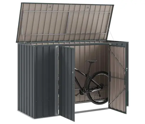 Dārza Uzglabāšanas Kaste Melna 214 X 82 X 132 Cm Tērauds Vidaxl