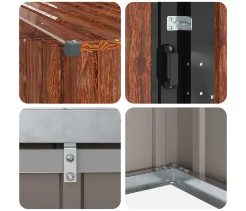 Dārza Šķūņi Brūna 137 X 81 X 180 Cm Metāls Vidaxl