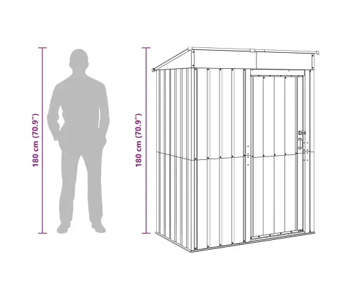 Dārza Šķūņi Brūna 137 X 81 X 180 Cm Metāls Vidaxl