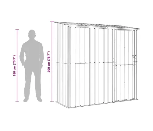 Dārza Šķūņi Brūna 203 X 85,5 X 200 Cm Metāls Vidaxl