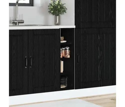 Köögialuse Kapp Must Tamm 20 X 44,5 X 81,5 Cm Tehispuit