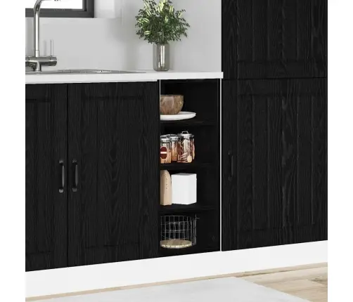 Virtuves Pamatstāvs Riga Melns Ozols 30 X 44,5 X 81,5 Cm Vidaxl