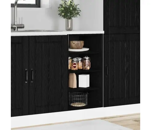 Köögialuse Kapp Must Tamm 40 X 44,5 X 81,5 Cm Tehispuit