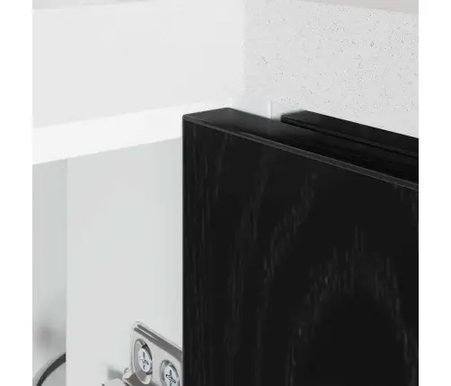 Virtuves Stūra Bāzes Skapis Riga Melns Ozols 86 X 46 X 81,5 Cm Vidaxl