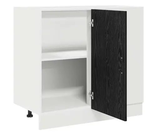 Virtuves Stūra Bāzes Skapis Riga Melns Ozols 86 X 46 X 81,5 Cm Vidaxl