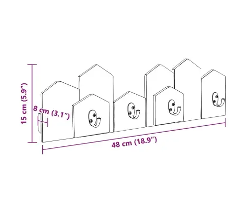 Vezums Brūna 48 X 8 X 15 Cm Cieta Mahagona Koks Vidaxl