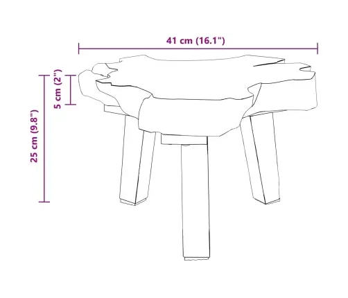 Naktsgaldiņš Brūna 40 X 40 X 25 Cm Cietais Atjaunotais Koks Vidaxl