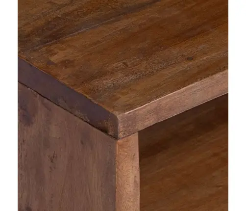 Akcenta Galds Ar Plauktu 3 Pcs Brūna Cieta Mahagona Koks Vidaxl