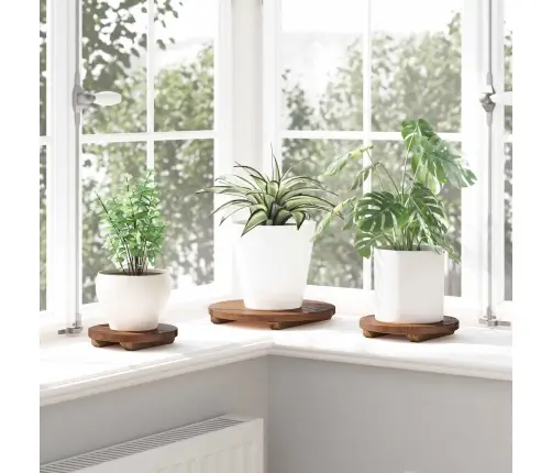 Augu Sols 3 Pcs Brūna Mahagona Koks Vidaxl